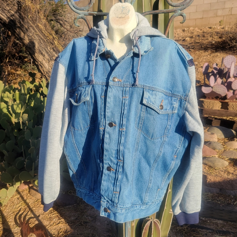 🚩Summer Sale🚩Rebel Vintage 3X Trucker Denim Jean Fleece Jacket